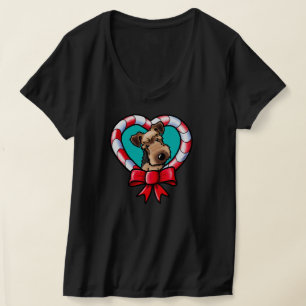 KiniArt Airedale Christmas Love T-Shirt