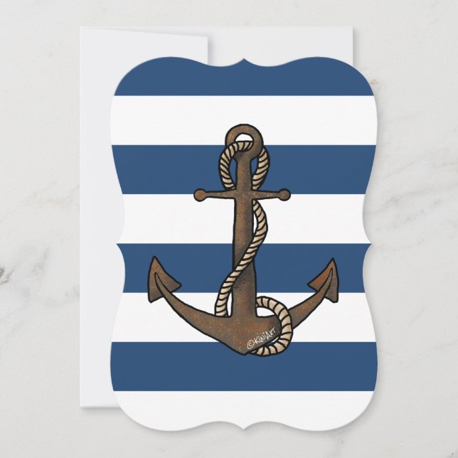 KiniArt Anchor Nautical Invitation (Front)