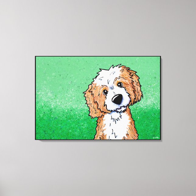 KiniArt Apricot Goldendoodle Canvas Print (Front)