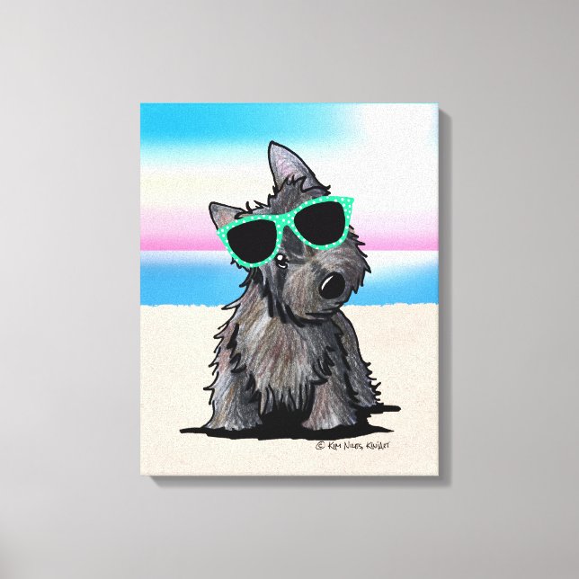 KiniArt Ash Cairn Terrier Dog Beach Canvas Print (Front)