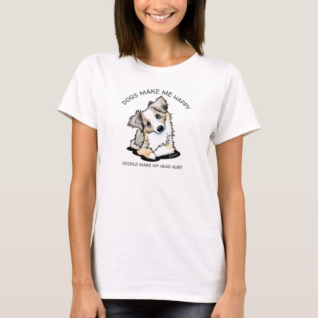 KiniArt Aussie Shepherd Dog Lover T-Shirt (Front)