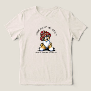 KiniArt Aussie Shepherd Dog Lover T-Shirt Tri-Blend Shirt