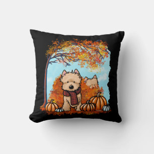 KiniArt Autumn Cairn Terriers Cushion