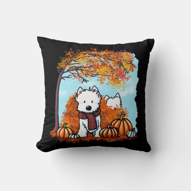 KiniArt Autumn Westies Cushion (Front)