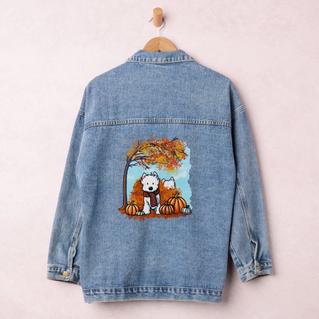 KiniArt Autumn Westies Denim Jacket (Hangar)