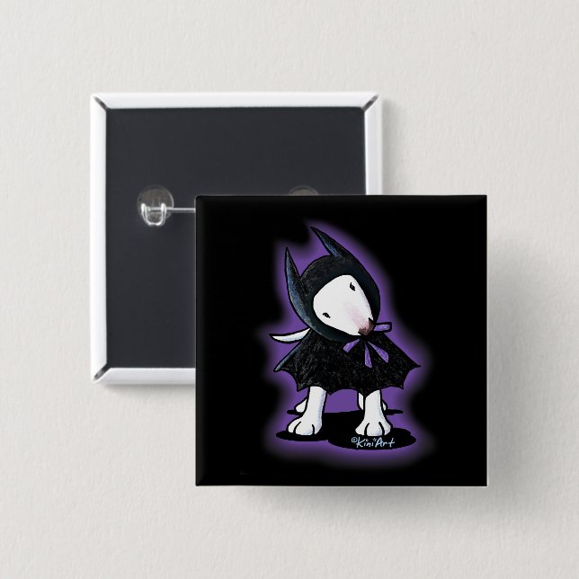 KiniArt Bat Dog Bull Terrier Pin (Front & Back)