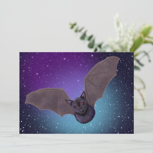 KiniArt Bat Halloween Party Invitation (Standing Front)