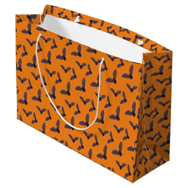 KiniArt Bats Halloween Large Gift Bag (Back Angled)