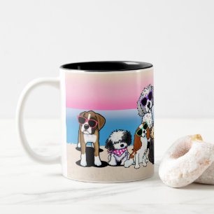 KiniArt Beach Dogs Coffee Mug