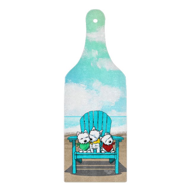 KiniArt Beach Westies Cutting Board (Front)