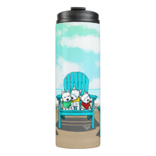 KiniArt Beach Westies Thermal Tumbler