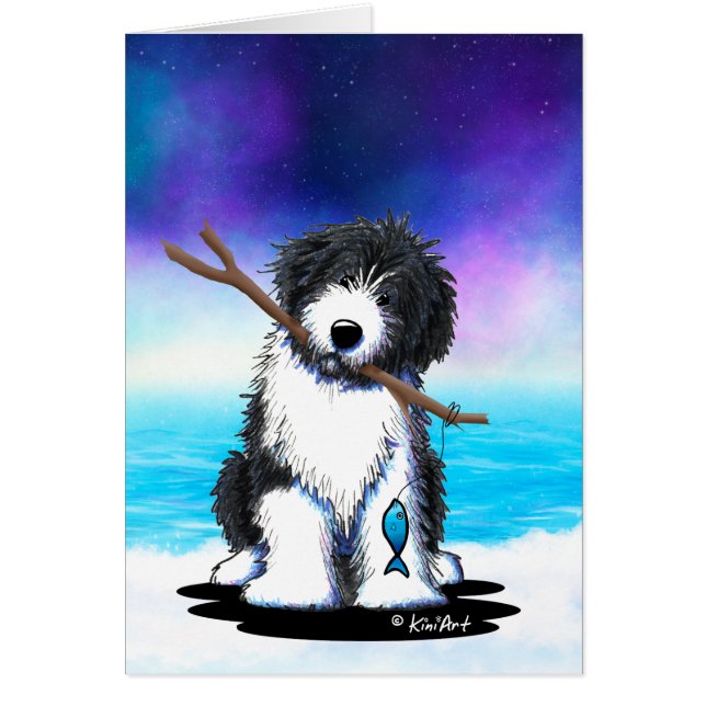 KiniArt Bearded Collie Fishing (Front)