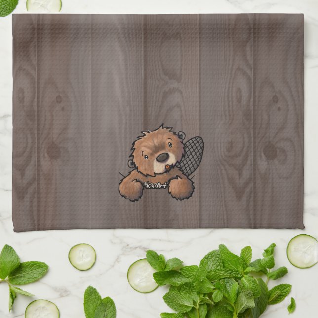 KiniArt Beaver Kitchen Towel (Folded)