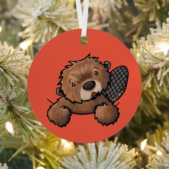 KiniArt Beaver Metal Tree Decoration (Insitu)