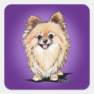 KiniArt Bella Pom Square Sticker