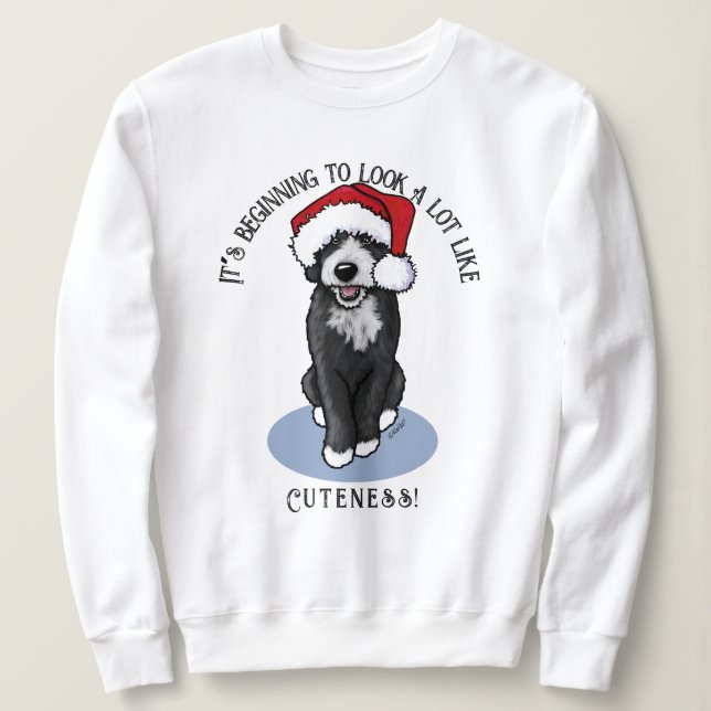 KiniArt Bernadoodle Christmas Sweatshirt (Design Front)