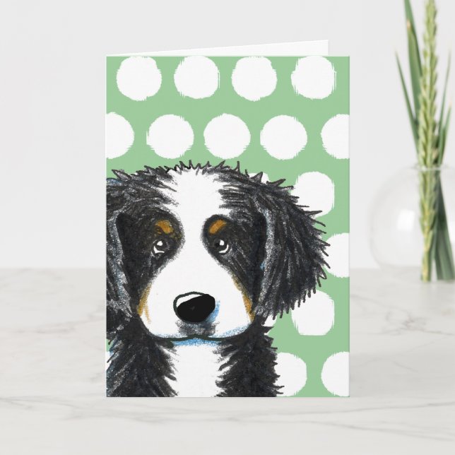 KiniArt Bernese Mountain Dog Greeting Card (Front)