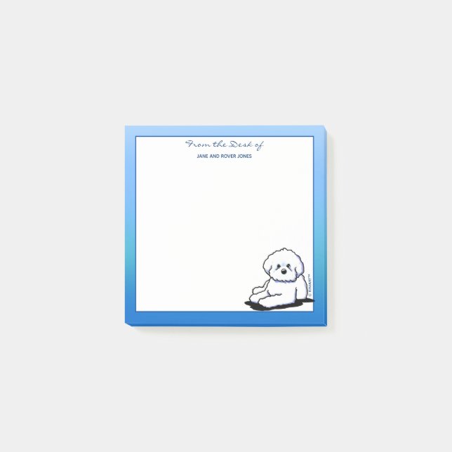KiniArt Bichon Frise Post-it Notes (Front)