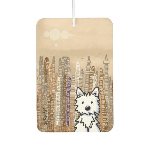 KiniArt Big City Westie Car Air Freshener