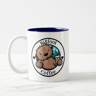 KiniArt Bigfoot Coffee Two-Tone Coffee Mug