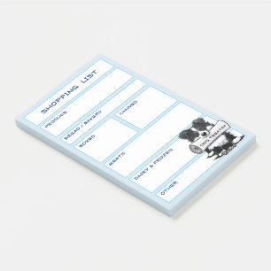 KiniArt Border Collie Grocery List Post-it Notes