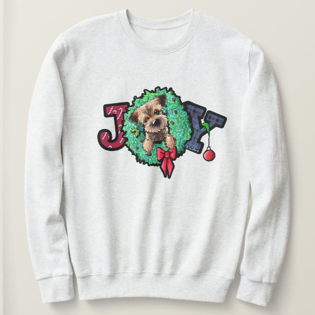 KiniArt Border Terrier Christmas Sweatshirt (Design Front)
