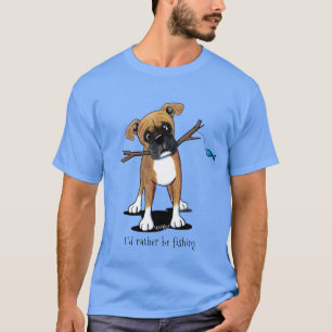 KiniArt Boxer Fishing T-Shirt
