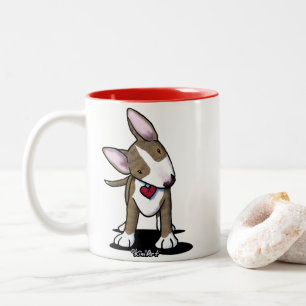 KiniArt Brindle Bull Terrier Two-Tone Coffee Mug