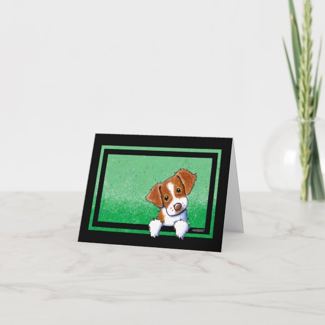 KiniArt Brittany Dog Holiday Card (Front)