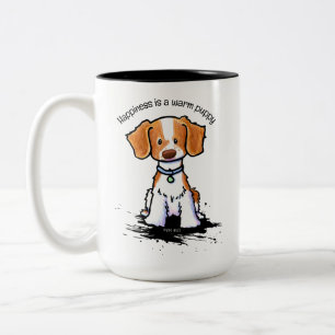 KiniArt Brittany dog Two-Tone Coffee Mug
