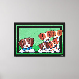 KiniArt Brittany Dogs Art Canvas Print