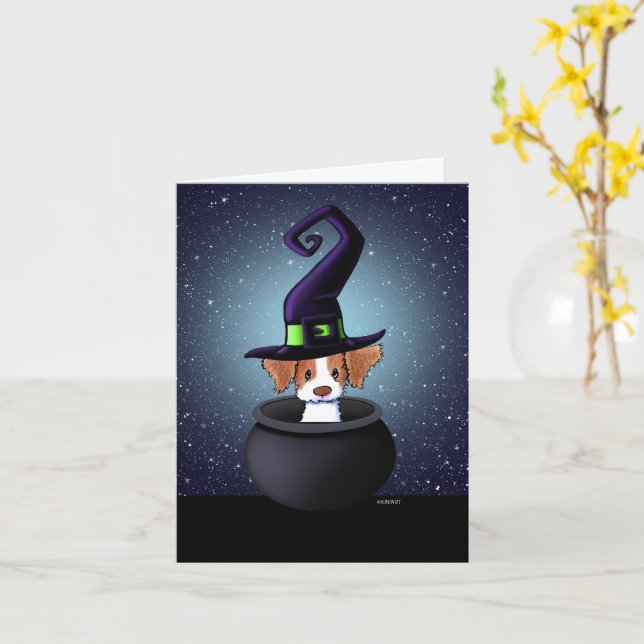 KiniArt Brittany Witch Halloween Card (Yellow Flower)