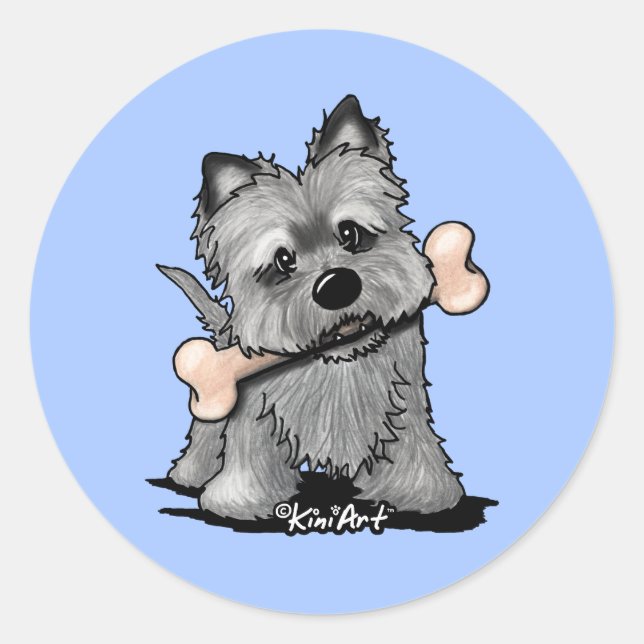 KiniArt Cairn Bone Appetit Stickers (Front)