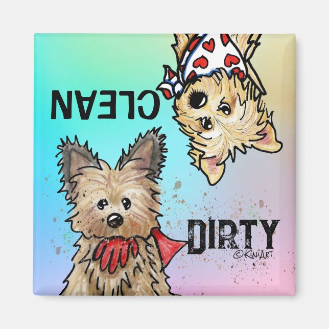 KiniArt Cairn Clean Dirty Dishwasher Magnet (Front)