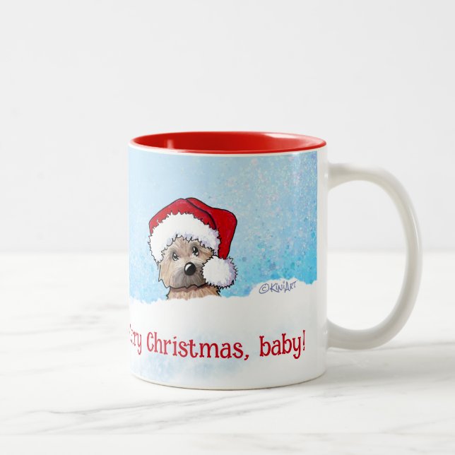 KiniArt Cairn Terrier Christmas Two-Tone Coffee Mug (Right)