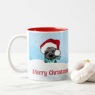 KiniArt Cairn Terrier  Christmas Two-Tone Coffee Mug