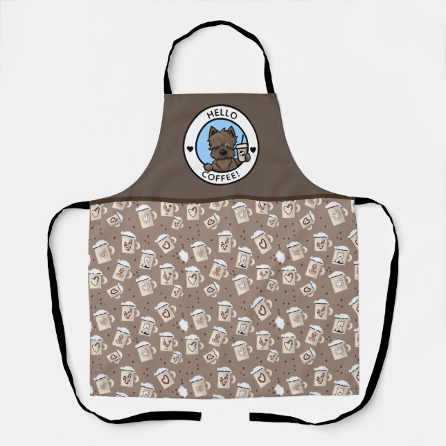 KiniArt Cairn Terrier Coffee All-Over Print Apron (Front)