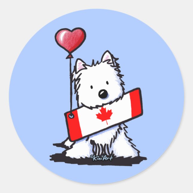 KiniArt Canadian Westie Classic Round Sticker (Front)