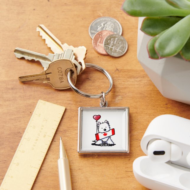 KiniArt Canadian Westie Key Ring (Desk)