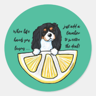 KiniArt Cavalier Life Lemons Classic Round Sticker