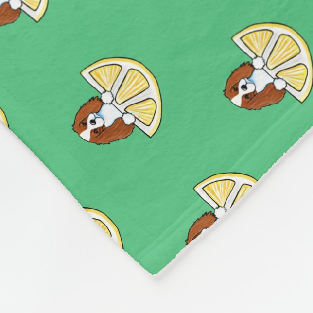 KiniArt Cavalier Life Lemons  Fleece Blanket (Corner)