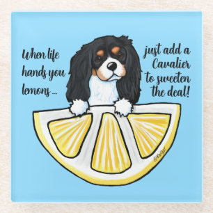 KiniArt Cavalier Life Lemons Glass Coaster