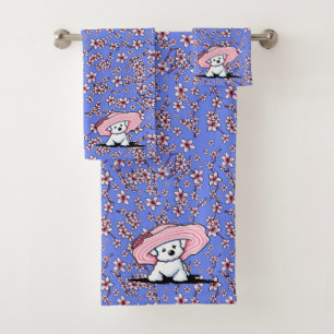 KiniArt Cherry Blossom Bath Towel Set