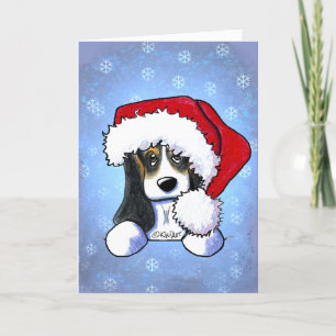 KiniArt Christmas Basset Hound Holiday Card