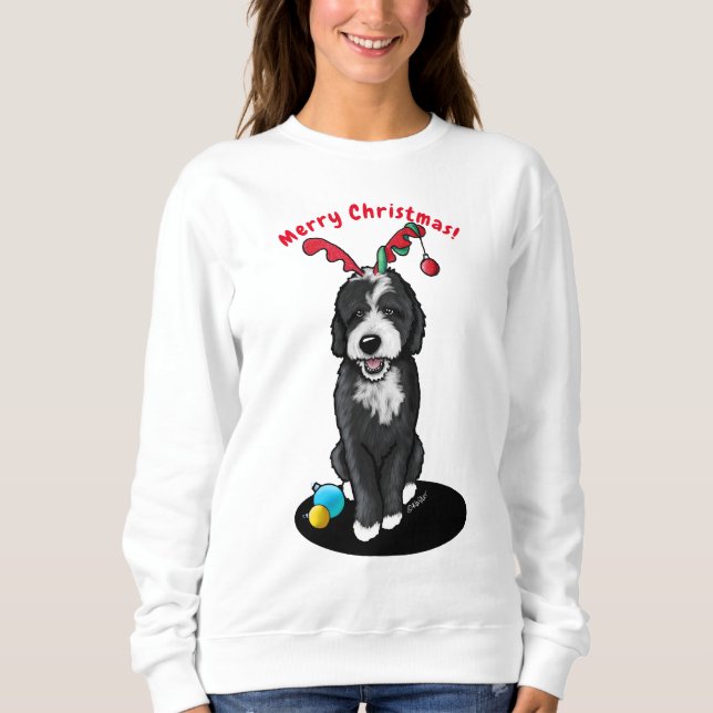 KiniArt Christmas Bernadoodle Sweatshirt (Front)