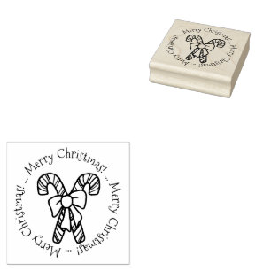 KiniArt Christmas Candy Canes Rubber Stamp