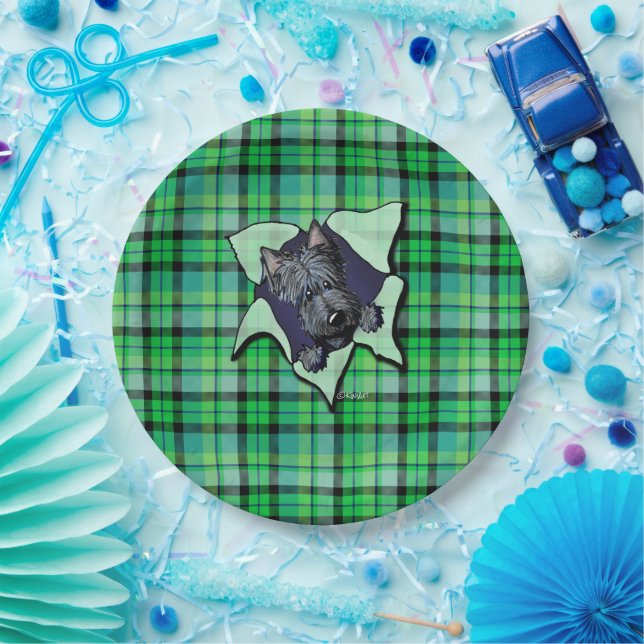 KiniArt Christmas Scottie BLAST Paper Plates (Party)