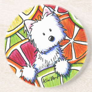 KiniArt Citrus Westie Coaster