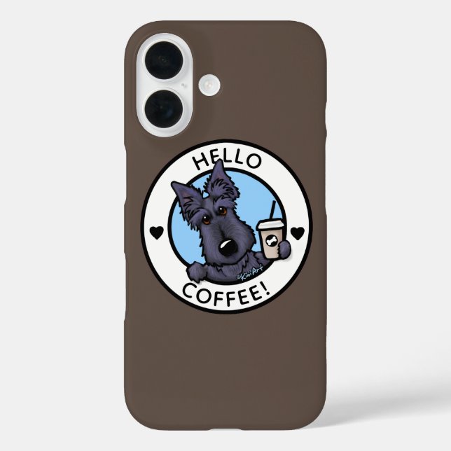 KiniArt Coffee Scottie Case-Mate iPhone Case (Back)