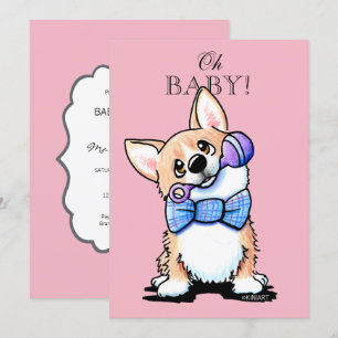 KiniArt Corgi Baby Shower Invitations